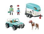 PLAYMOBIL CAR WITH PONY TRAILER Cheap