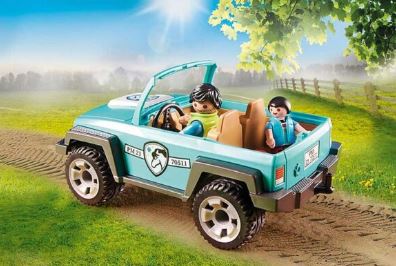 PLAYMOBIL CAR WITH PONY TRAILER Cheap