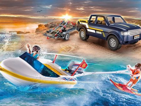 PLAYMOBIL PICK-UP WITH SPEEDBOAT - 70534 For Sale