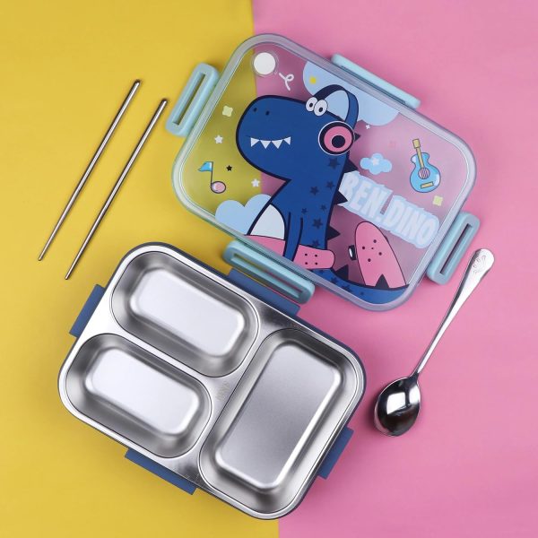 750ml Kids Stainless Steel Lunch Box With Spoon & Chopsticks Fashion