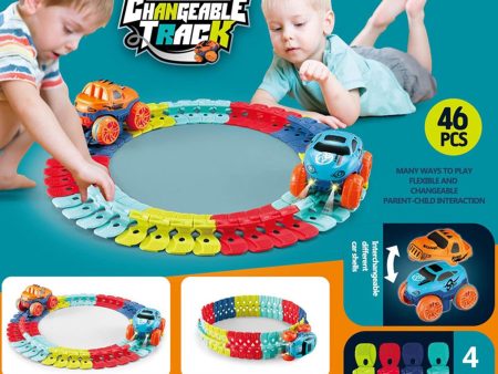 46Pcs Changeable & Flexible Climbing Car Track Set Supply