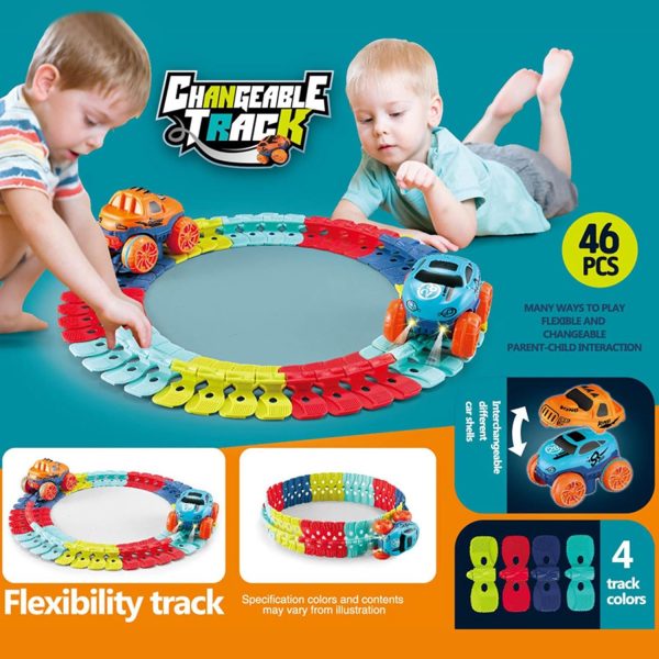 46Pcs Changeable & Flexible Climbing Car Track Set Supply