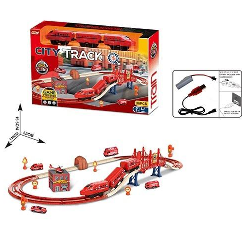 36Pcs DIY Electric Fire-Fighting Harmony Train Track Set Cheap