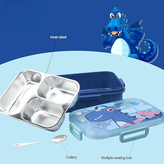 750ml Kids Stainless Steel Lunch Box With Spoon & Chopsticks Fashion