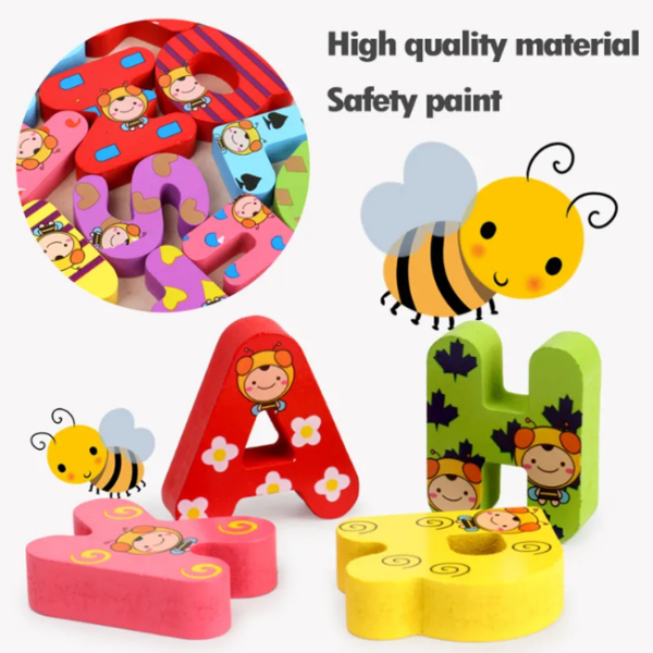 3D Wooden Multi-color Letters Learning Board For Cheap