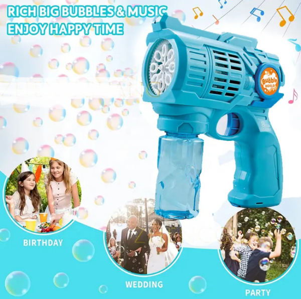 8 Holes Battery Operated Colorful Bubble Blaster Gun Online Sale