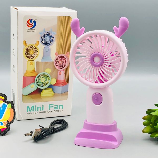 Mini Rechargeable Adorable Design Fan With Mobile Phone Bracket on Sale