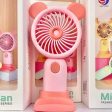 Mini Rechargeable Adorable Design Fan With Mobile Phone Bracket on Sale