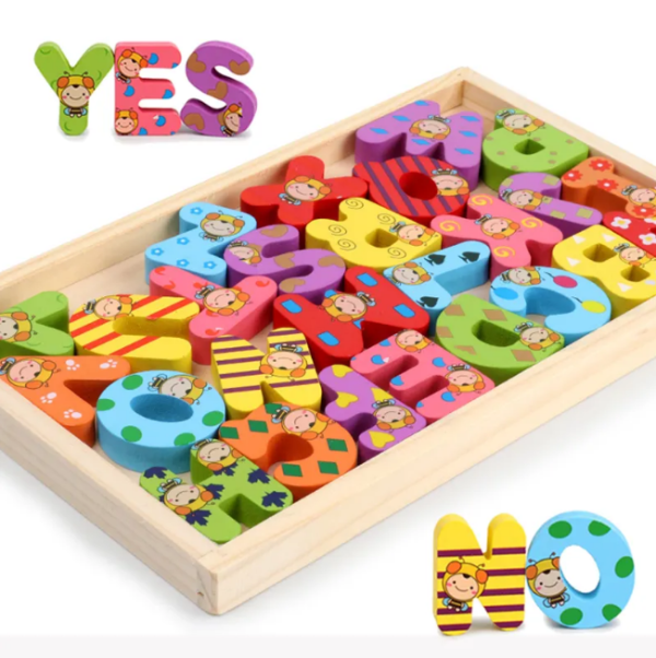 3D Wooden Multi-color Letters Learning Board For Cheap