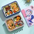 750ml Kids Stainless Steel Lunch Box With Spoon & Chopsticks Fashion