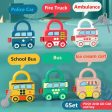 6Pcs Montessori Unlock Cars Push Toy With Keys Online now