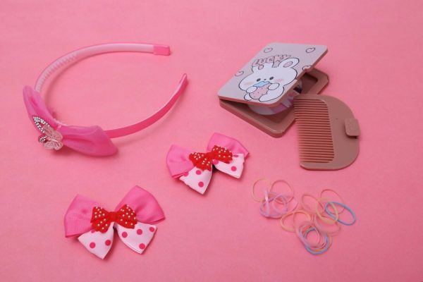 ilearnngrow Bow Hair Accessories Set - Pastel Pink Fashion