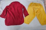 FabIndia Traditional Ethnic Kurta Pyjama - Red Kurta & Yellow Pyjama Discount