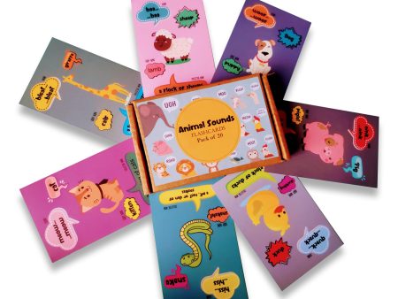 Animals sounds flashcards with collective noun and baby name Hot on Sale