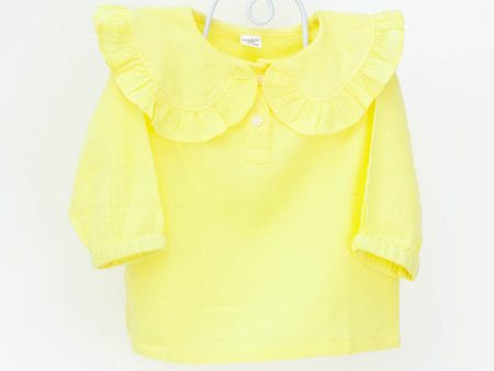 100% Cotton Yellow Frill Top for Girls Online now