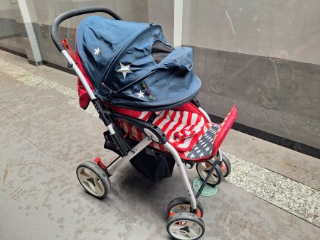 POLLYPET Pram - Red and blue Online now