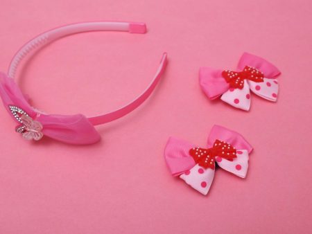 ilearnngrow Bow Hair Accessories Set - Pastel Pink Fashion