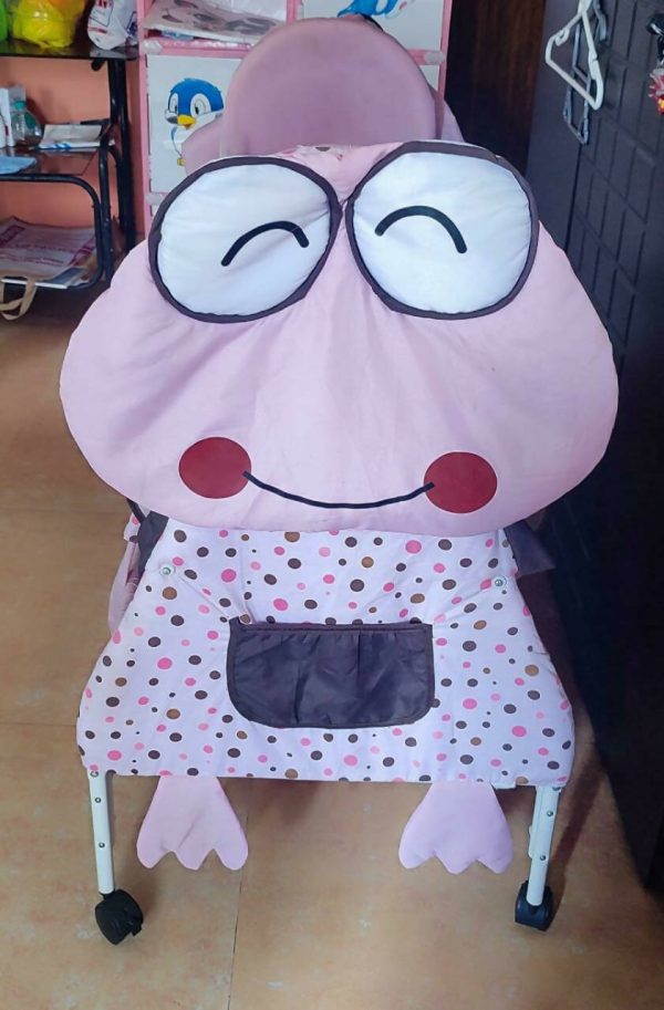 BABYHUG Froggy Print Cradle with Mosquito Net and Swing Lock Function Online Sale