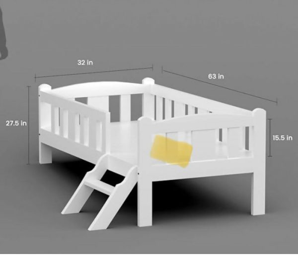 DECORNATION Wooden Pippa Kids Single Bed Cot with Ladder and Mattress(Size: 63 x 32 x 27.5 Inch) Sale