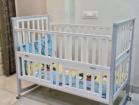 BABYHUG Chester 3 In 1 Junior Bed cum Cot Crib with Mattress - White,Dimensions:-L126*B 69 *H 104 CM Hot on Sale