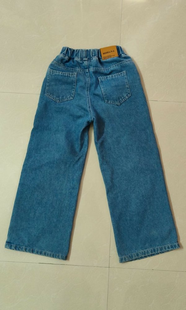 Blue Solid Jeans For Girls Supply