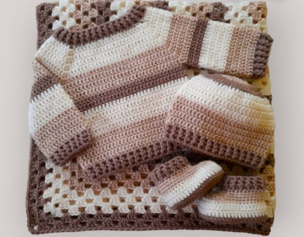 Sweater, Belt, Booties and Blanket Set for Baby Online