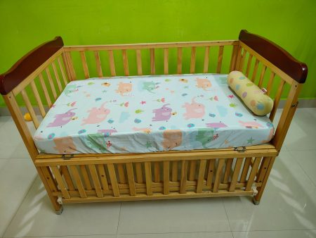 BABYHUG Hamilton Wooden Cot Crib with Mosquito Net and Bed,Dimensions:26 x 46 x 32 inches Online Hot Sale