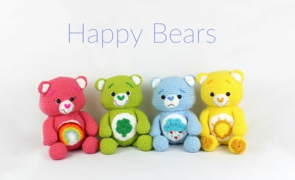 Crochet bear soft toy set Cheap