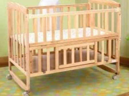 BABYHUG Montana Wooden Cot Crib cum Rocker & BABYHUG High Density Soft Foam Baby Mattress, Dimensions: L107*W60*H85 cm Sale