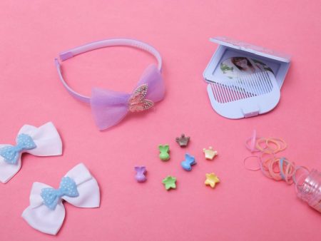 ilearnngrow Bow Hair Accessories Set - Purple Online now