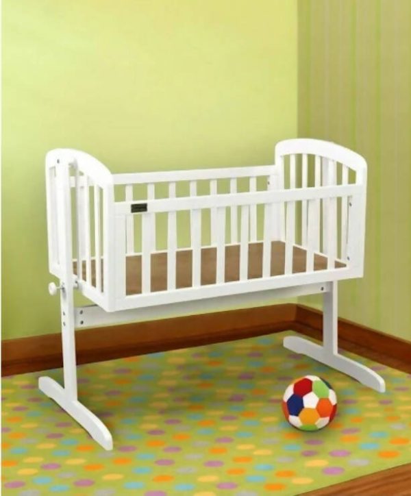 BABYHUG Joy cradle (white) with bed set and mosquito net, Dimensions: H81×L98×W57.5 cm Online Hot Sale