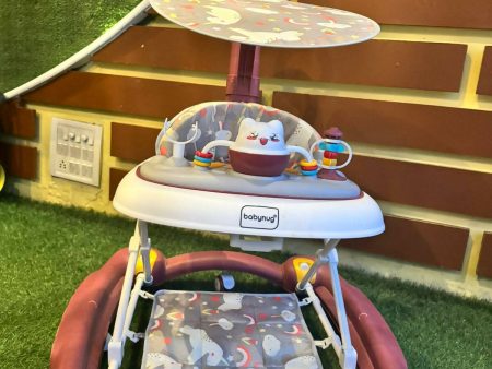 BABYHUG Unicorn Foldable Baby Walker cum Rocker with Sunshade Online now