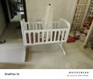 BABYHUG Joy Wooden Cradle with Mosquito Net - White Fashion