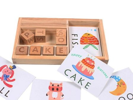 Wooden Spelling Game With Flashcards Online Sale