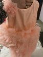 1st Birthday Peach Frock Dress for Baby Girl Supply