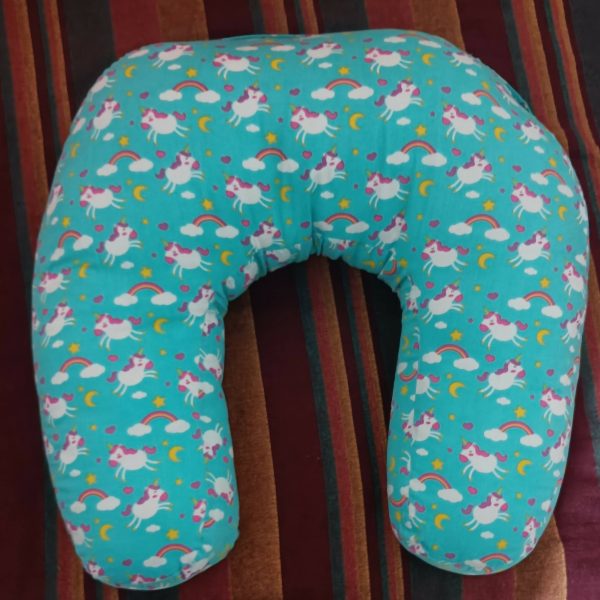 BABYHUG Feeding Pillow 100% Cotton Unicorn Print - Blue Online Sale