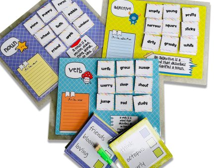 Adjective-noun-verb sorting activity on Sale