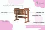 Amber 2 in 1 Wooden Baby Swing With Mosquito Net & Swing Stopper Knob Made With Non-Toxic Material Discount