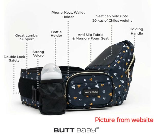 BUTT BABY Carrier Airplanes with Hip Seat & Inbuilt Diaper Bag For Discount