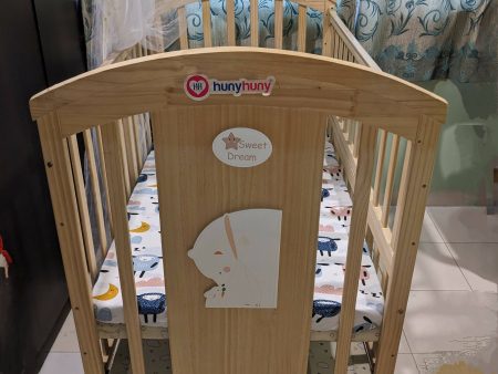 HUNY HUNY 12 in 1 Baby cot (Wooden rocking crib), Dimensions: 123×66×100 cm Discount