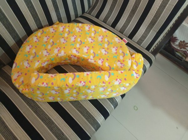 BABYHUG Cotton Feeding Pillow With belt Unicorn Print- Yellow Online Hot Sale