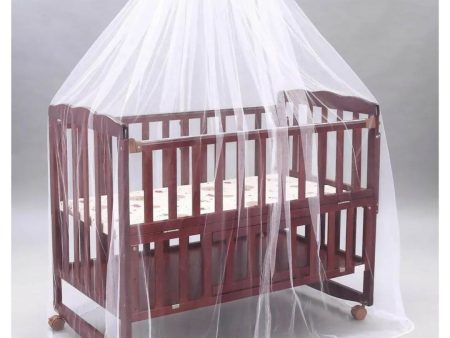 BABYHUG Montana Wooden Cot Crib cum Rocker with Mosquito Net - Cherry Red Discount