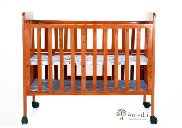 ARCEDO Florence Wooden Baby Cot With Mosquitoes net, Dimensions: H82.5×W59.6×L102.8 cm Fashion