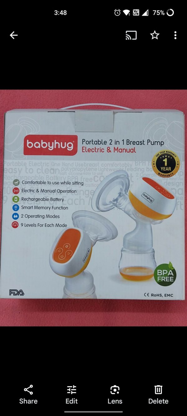 BABYHUG electric and manual breast pump Supply