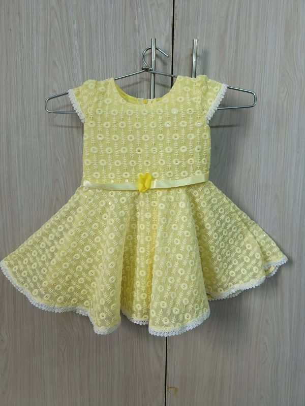 CHERRY CHOCOLATE Dress Frock for Baby Girl - Yellow Online Hot Sale