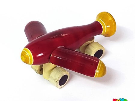 Wooden Aeroplane Push Pull Toy for 12+ Months Kids, Preschool Toys - Multicolor-All New (Pack of 1) Online