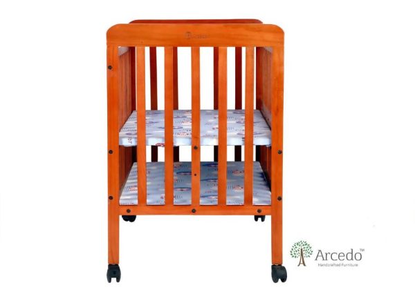 ARCEDO Florence Wooden Baby Cot With Mosquitoes net, Dimensions: H82.5×W59.6×L102.8 cm Fashion