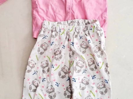 Cotton Pink T-shirt and Full Pant Hot on Sale